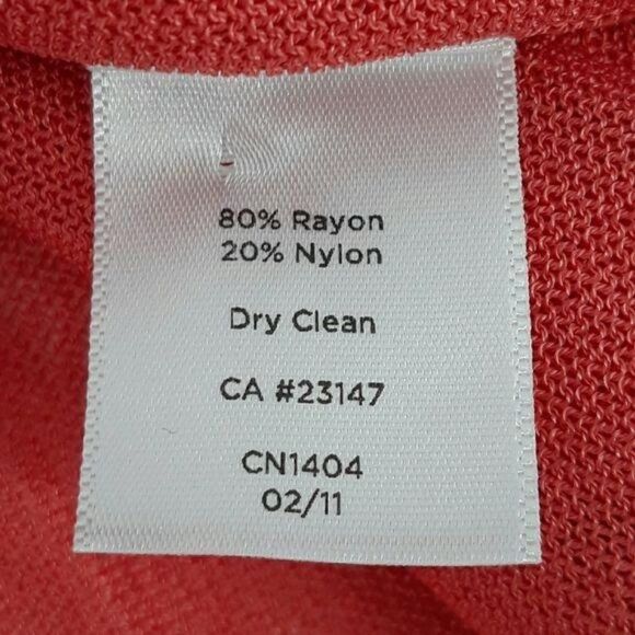 Talbots Cardigan Petite Plus Size 1XP Ruffle Knit Tiered Light Button Up Coral - Picture 9 of 10